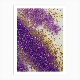 Purple And Gold Glitter 1 Art Print