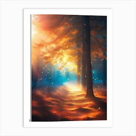 Fireflies In The Forest 2 Art Print