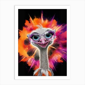 Ostrich In Sunglasses Art Print