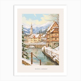 Vintage Winter Poster Bavaria Germany 1 Art Print