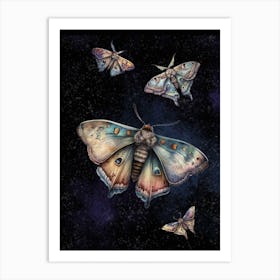 Moths In The Night Sky Art Print