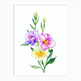 Freesia 3 Watercolour Flower Art Print