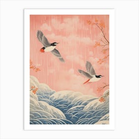 Vintage Japanese Inspired Bird Print Dipper 2 Art Print