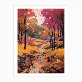 Autumn City Park Painting Royal Park Kyoto Japan 1 Art Print