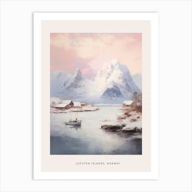 Dreamy Winter Painting Poster Lofoten Islands Norway 1 Art Print