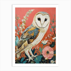 Floral Animal Painting Owl 2 Art Print