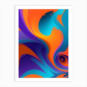 Abstract Colorful Waves Vertical Composition 42 Art Print