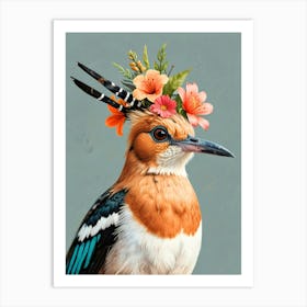 Bird With Flowers On Its Head 8 Art Print