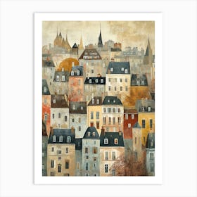 Kitsch Paris Cityscape Brushstroke 1 Art Print