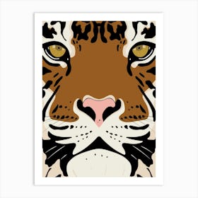 Bold Tiger Face Minimalist Animal Wall Art Art Print