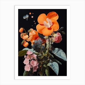 Surreal Florals Impatiens 2 Flower Painting Art Print