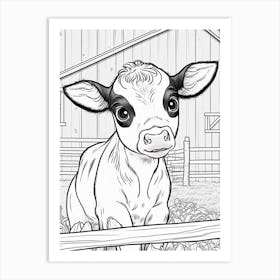 Calf Coloring Page Art Print