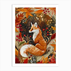 Solitary Fox In The Autumn 10 Art Print