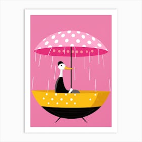 Duck In The Rain Art Print