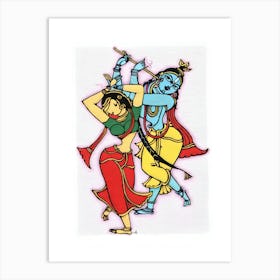 Krishna And Radha 1 Art Print
