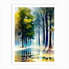 Watercolor Of Trees 4 Art Print