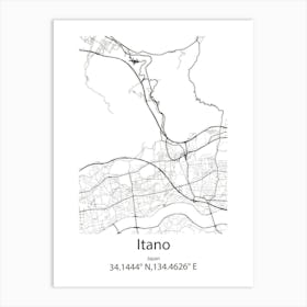 Itano,Japan Minimalist Map Poster