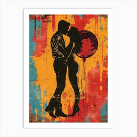 Elvis Kissing, Vibrant Pop Art Art Print