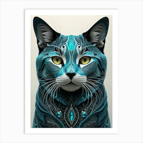 Blue Cat Art Print