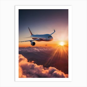 Airplane Flying In The Sky - Reimagined 1 Art Print