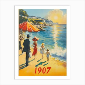 Aihrgdesign A Vintage Poster Of A Seaside Resort In 1907 With Afc3e70a B303 47f8 93a6 F5477ba7a3fb 0 Art Print