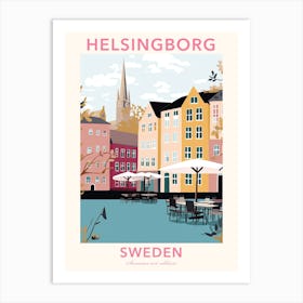 Helsingborg, Sweden, Flat Pastels Tones Illustration 2 Poster Art Print