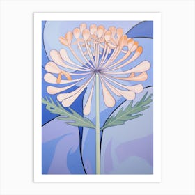 Agapanthus 1 Hilma Af Klint Inspired Pastel Flower Painting Art Print