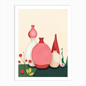 Vases And Flowers 1 Art Print