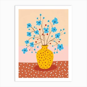 Blue Flowers In A Vase 5 Art Print