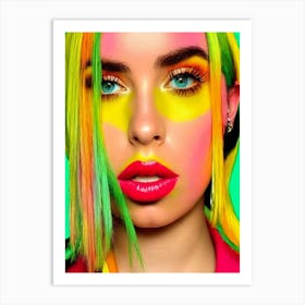 Billie Eilish Colourful Pop Art Art Print