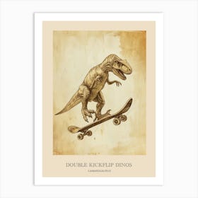 Camarasaurus Vintage Dinosaur Poster 3 Art Print