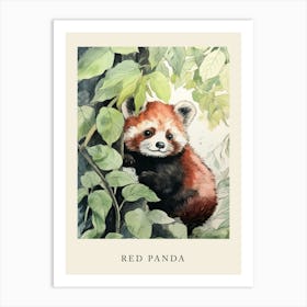 Beatrix Potter Inspired  Animal Watercolour Red Panda 3 Art Print