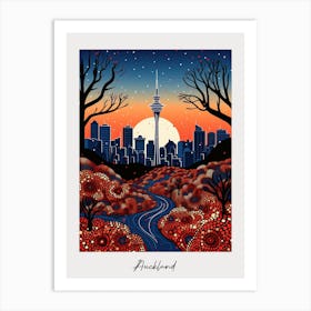 Poster Of Auckland, Illustration In The Style Of Pop Art 1 Art Print