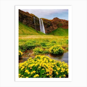 Waterfall In Iceland 5 Art Print