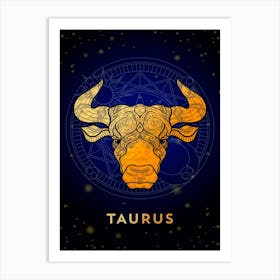 Taurus Zodiac Sign — Zodiac golden sign Art Print