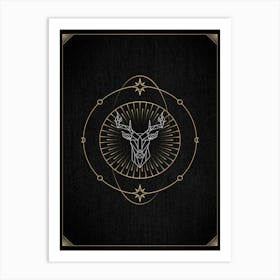 Deer Head — 🃏 Tarot Card deck, Tarot geometric Art Print
