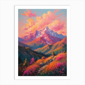 Sunset Over The Mountains Art Print