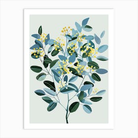 Eucalyptus Tree Illustration Flat 5 Art Print