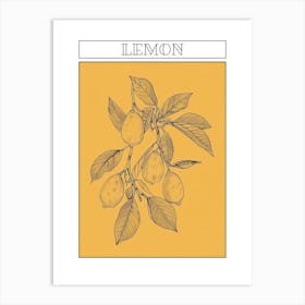 Lemon Tree Minimalistic Drawing 1 Poster Art Print