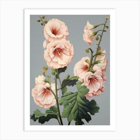 Floral Illustration Hollyhock 2 Art Print