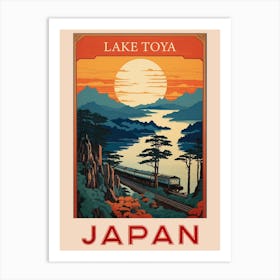 Lake Toya, Visit Japan Vintage Travel Art 2 Poster Art Print