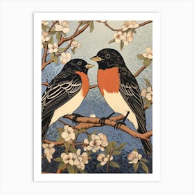 Art Nouveau Birds Poster Barn Swallow 2 Art Print