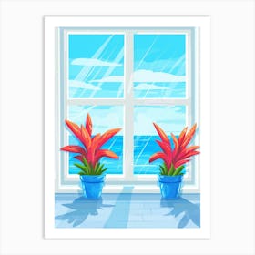 Window With Plants 1 Art Print