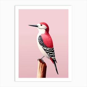 Minimalist Woodpecker 3 Illustration Art Print