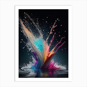 Water Splatter Water Waterscape Crayon 2 Art Print