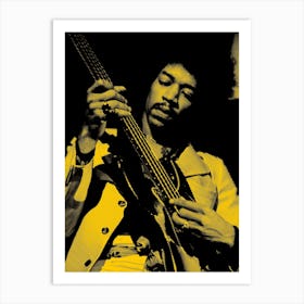 Jimi Hendrix Line Art 2 Art Print