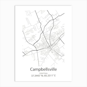 Campbellsville,United States Minimalist Map Art Print