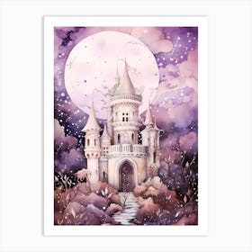 purple magical castle Art Print