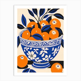 Oranges In A Bowl Art Print