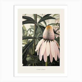 Flower Illustration Coneflower 1 Poster Art Print